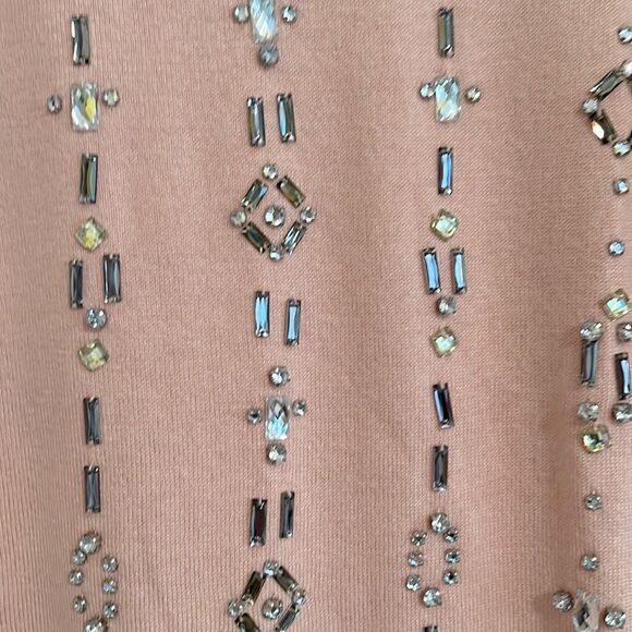 Ann Taylor Pink Wool Blend Long Sleeve Crystal Embellished Sweater Size S - Picture 2 of 5